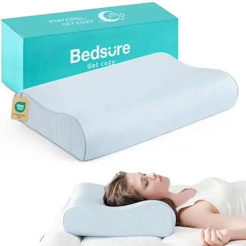 Bedsure cervical neck pillow with cooling ice pillowcase