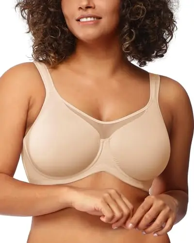 HSIA Coolcomfort minimizer bra with cooling fabric and underwire support for large bust