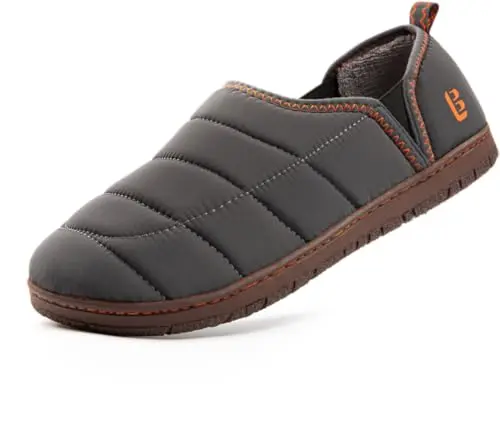 LongBay men's outdoor slippers with two-tone memory foam in grey