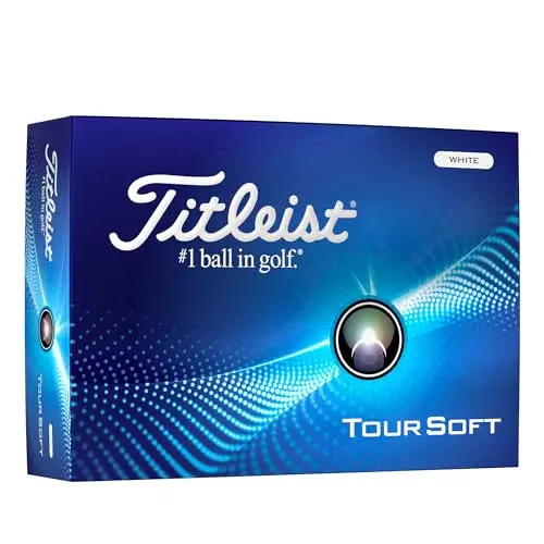 Titleist Tour Soft white golf balls with alignment aid