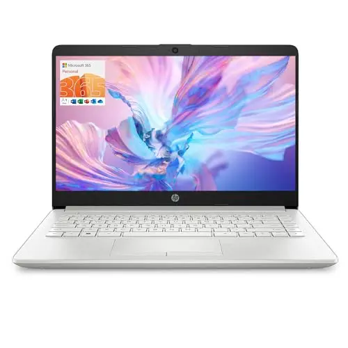HP 14-inch portable laptop in silver
