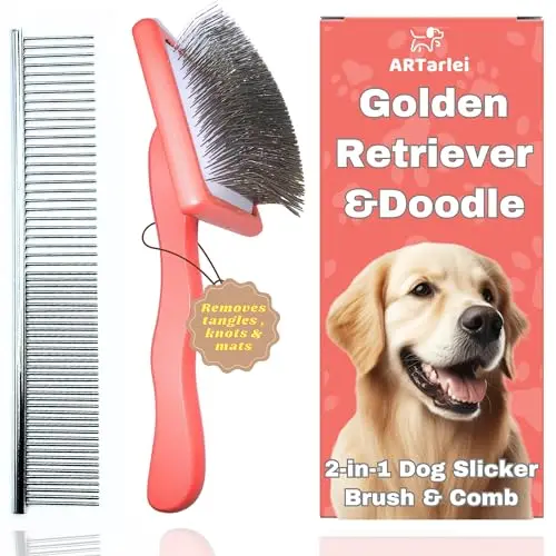 ARTARLEI 2-in-1 slicker brush and comb for Golden Retrievers