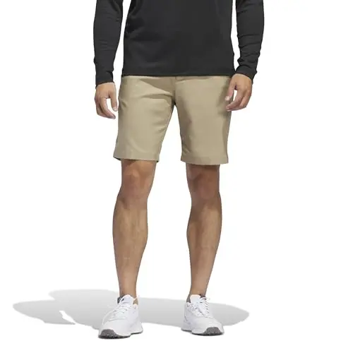 adidas men's Adi Advantage golf shorts showing recycled materials and classic style