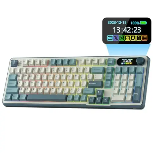 RK ROYAL KLUDGE S98 mechanical keyboard with smart display and knob