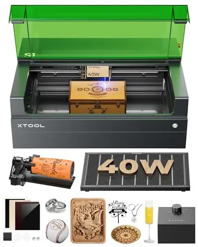 xTool S1 40W laser cutter and engraver with rotary bundle