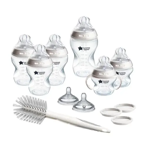 Tommee Tippee Natural Start baby bottle set with multiple sizes