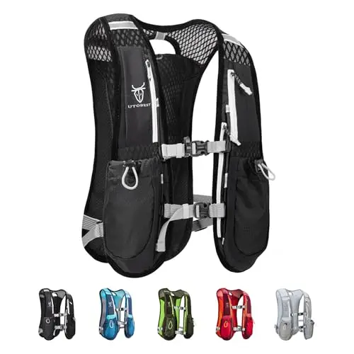 UTOBEST lightweight running hydration vest with multiple pockets and tube buckle