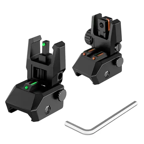 TFFUAM flip up front and rear iron sights with red and green fiber optics