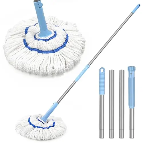 NEWE self wringing twist mop with wide cotton head