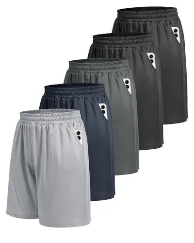 BOOJO 5-pack men's gym shorts
