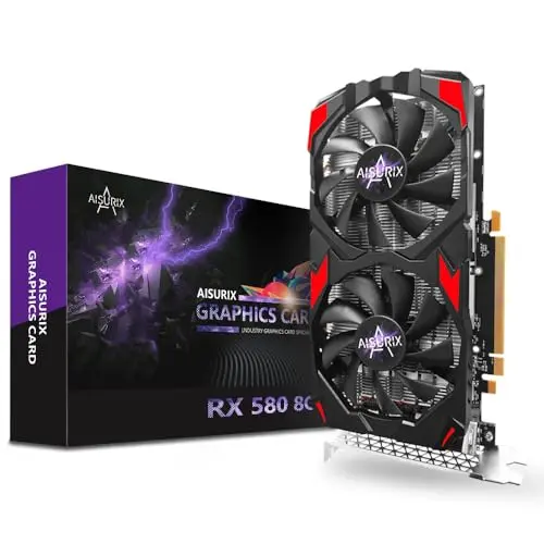 Kelinx AISURIX RX 580 graphics card with dual display ports