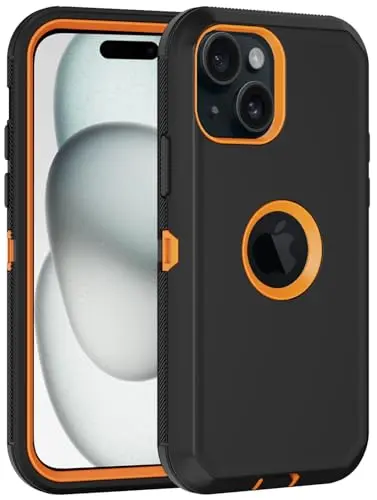 Aimoll-88 rugged phone case for iPhone 15 with built-in screen protector and 3-layer defense