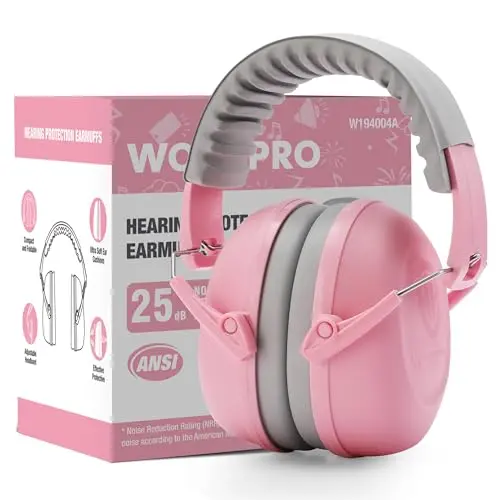 WORKPRO kids hearing protection earmuffs in pink