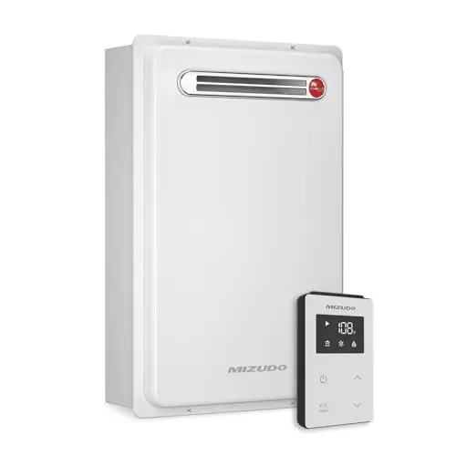 MIZUDO propane tankless water heater for outdoor installation
