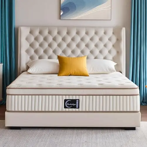 SURLUNKEYS hybrid queen mattress with organic cotton and gel foam