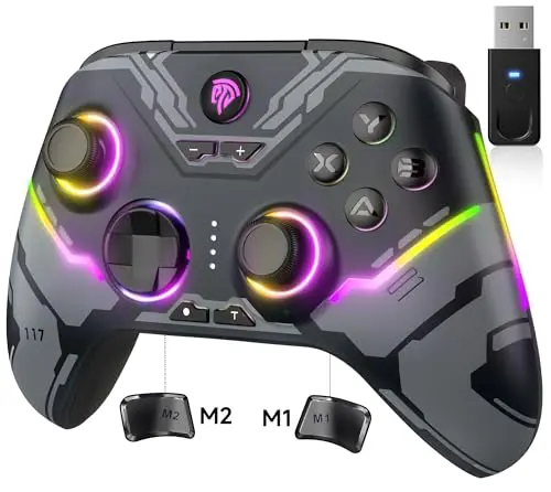 EasySMX X15 wireless controller with hall effect joysticks and programmable back buttons