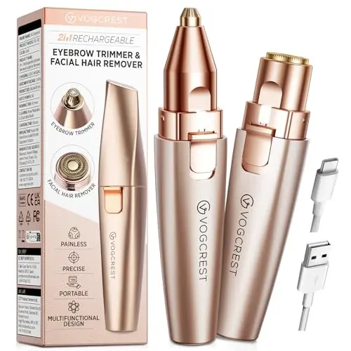 VG VOGCREST rose gold facial hair trimmer with LED light
