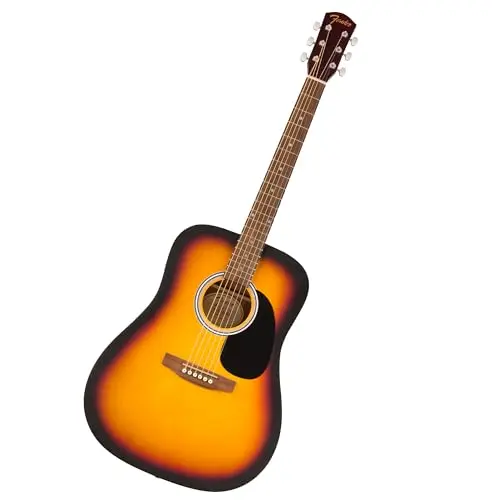 Fender FA-25 sunburst acoustic guitar with included accessories