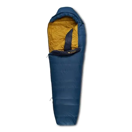Kelty Cosmic 20 down mummy sleeping bag compressed in stuff sack