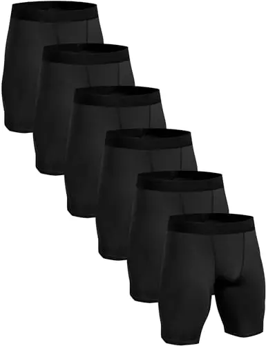 HovSiyla 6-pack compression shorts showing elastic fit