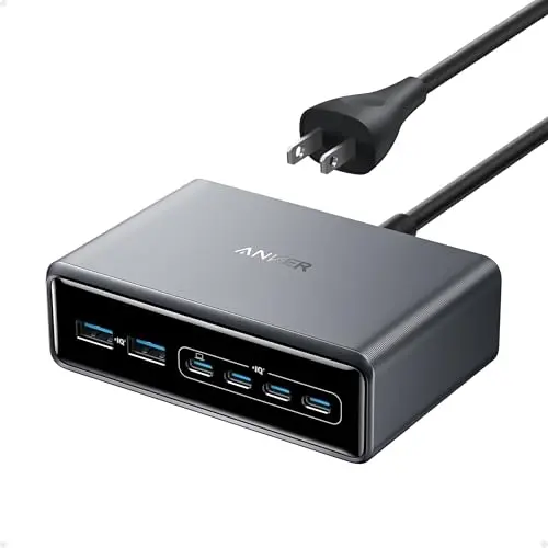 Anker Prime 200W GaN charging station with six USB-C ports