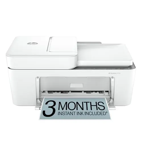 HP DeskJet 4255e wireless all-in-one color inkjet printer in white