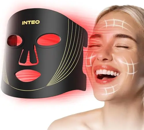 INTEO LED face mask with multiple light modes and remote control