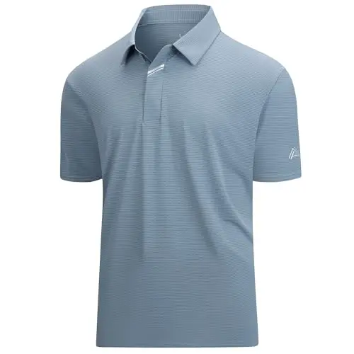 Esabel.C jacquard golf polo shirt in grey with texture detail