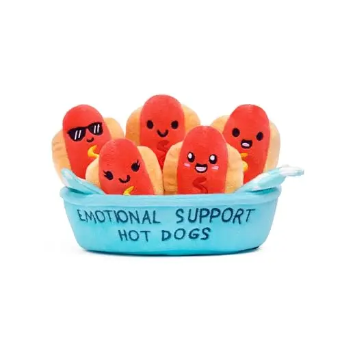 RELATABLE Emotional Support Hot Dogs plush toys in container