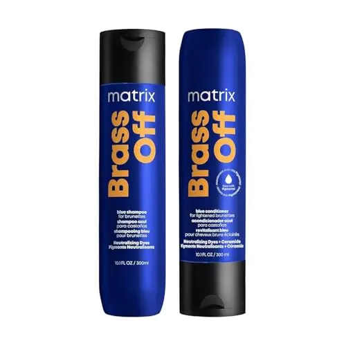 Matrix Brass Off Blue Shampoo and Conditioner Set bottles