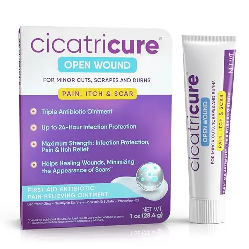 Cicatricure triple antibiotic ointment with pain relief