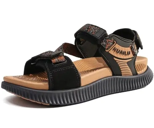 KuaiLu Walking Orthopedic Sandals in black and khaki colors