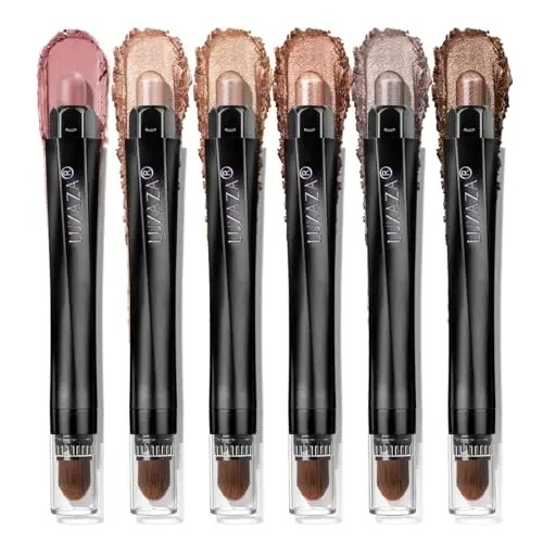 LUXAZA PRO Neutral Eyeshadow Stick Makeup 6PCS Set in Brown Canyon shades