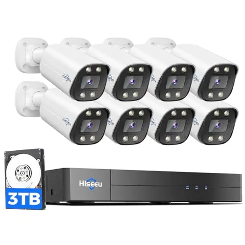 Hiseeu 4K PoE security camera system with NVR