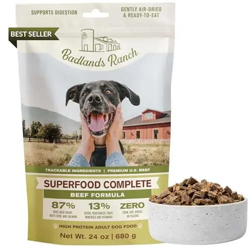 BADLANDS RANCH Superfood Complete air-dried dog food bag with beef formula