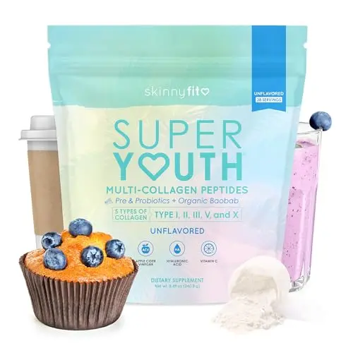 SkinnyFit Super Youth Collagen Powder for women's weight management and bloating relief