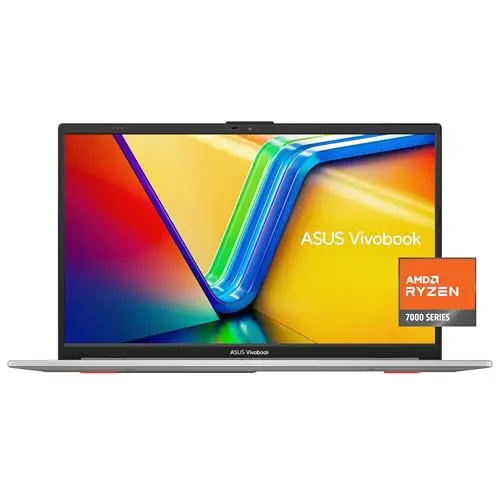 ASUS Vivobook Go 15.6 inch slim laptop in cool silver