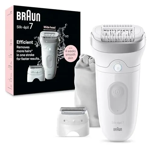 Braun Silk-épil 7 epilator with wide head for efficient hair removal