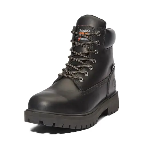 Timberland PRO Direct Attach steel toe boot showing waterproof construction and comfort features