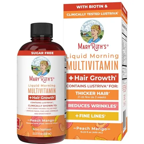 MaryRuth Organics liquid multivitamin bottle for hair growth
