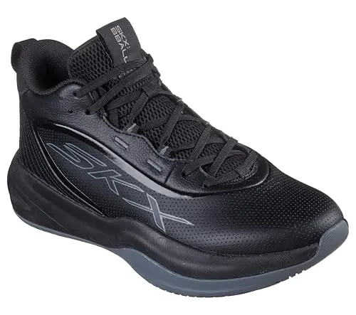 Skechers SKX League high-top basketball sneakers in black with cushioning details