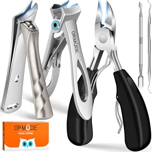 DRMODE 5-in-1 heavy duty toenail clippers set for thick nails