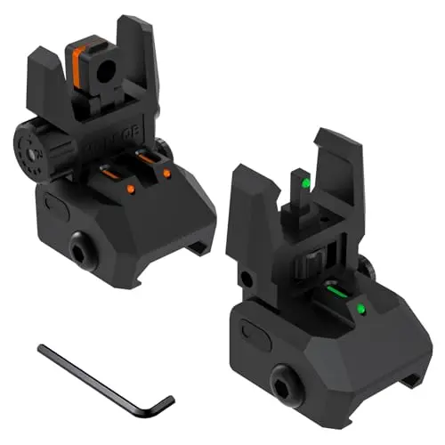 NIRIAHO flip up front and rear iron sights with green and red fiber optics