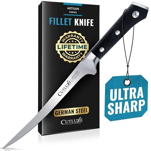 Cutluxe artisan series fillet knife with pakkawood handle