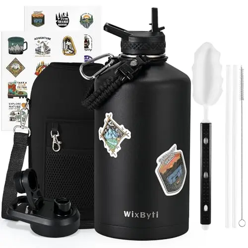 WixByti one gallon insulated stainless steel water bottle