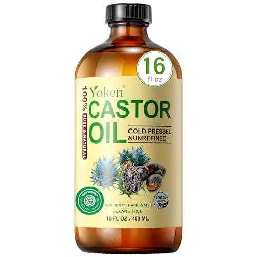 Yoken Castor Oil in amber glass bottle