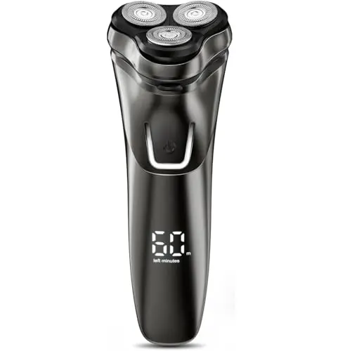 SHPAVVER rotary electric shaver with flexible blades and pop-up trimmer