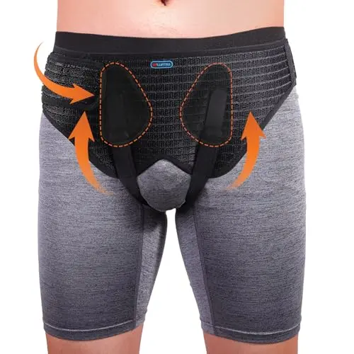 ENLUNTRA hernia belt with four removable compression pads