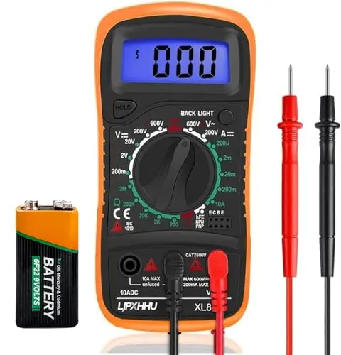 LJPXHHU orange and black digital multimeter with test leads
