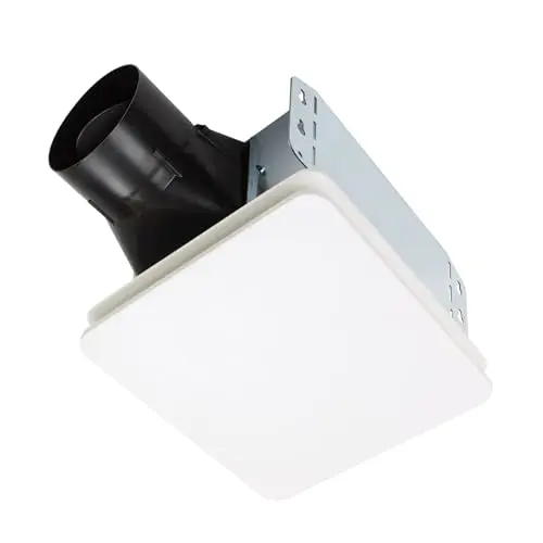 Broan-NuTone BE8 bathroom exhaust fan with clean white cover and modern design